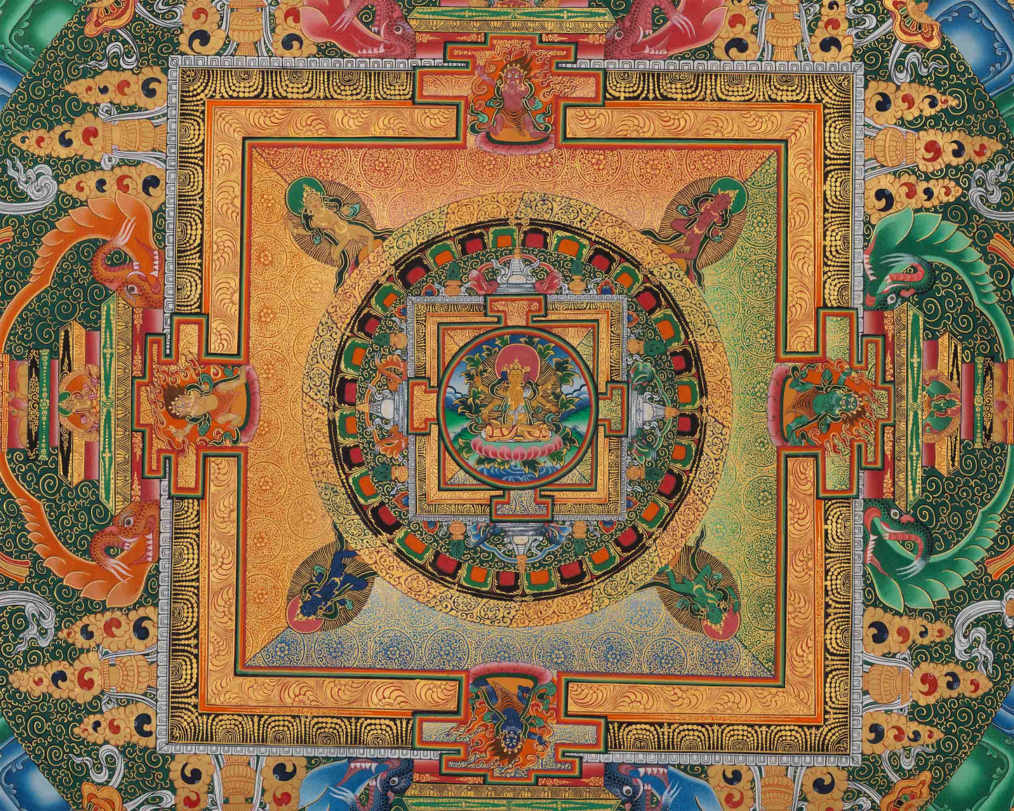 Vasundhara Mandala Thangka | Tibetan Wall Decor Mandala