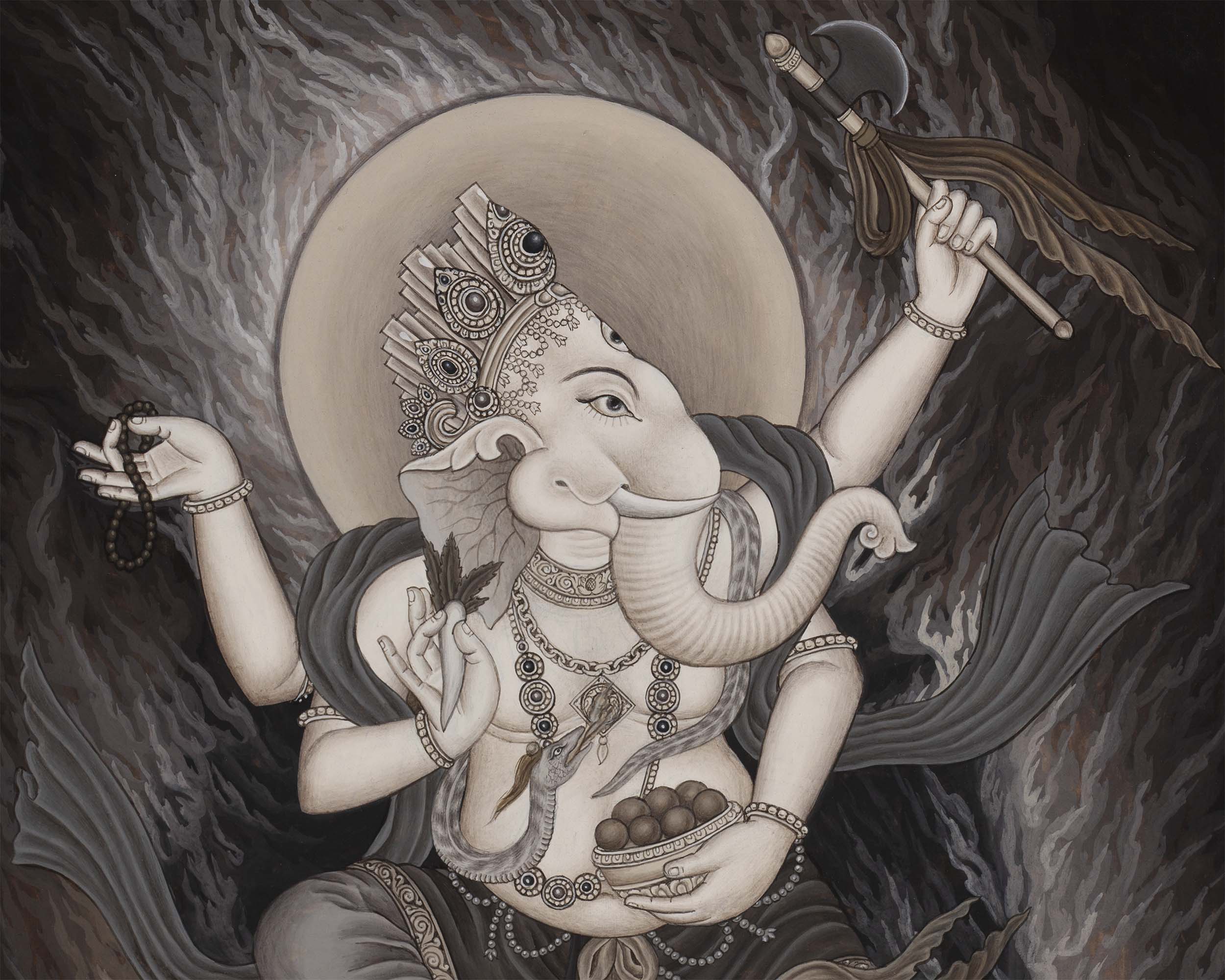 Hindu Ganesh Print | Wall Hanging Thangka