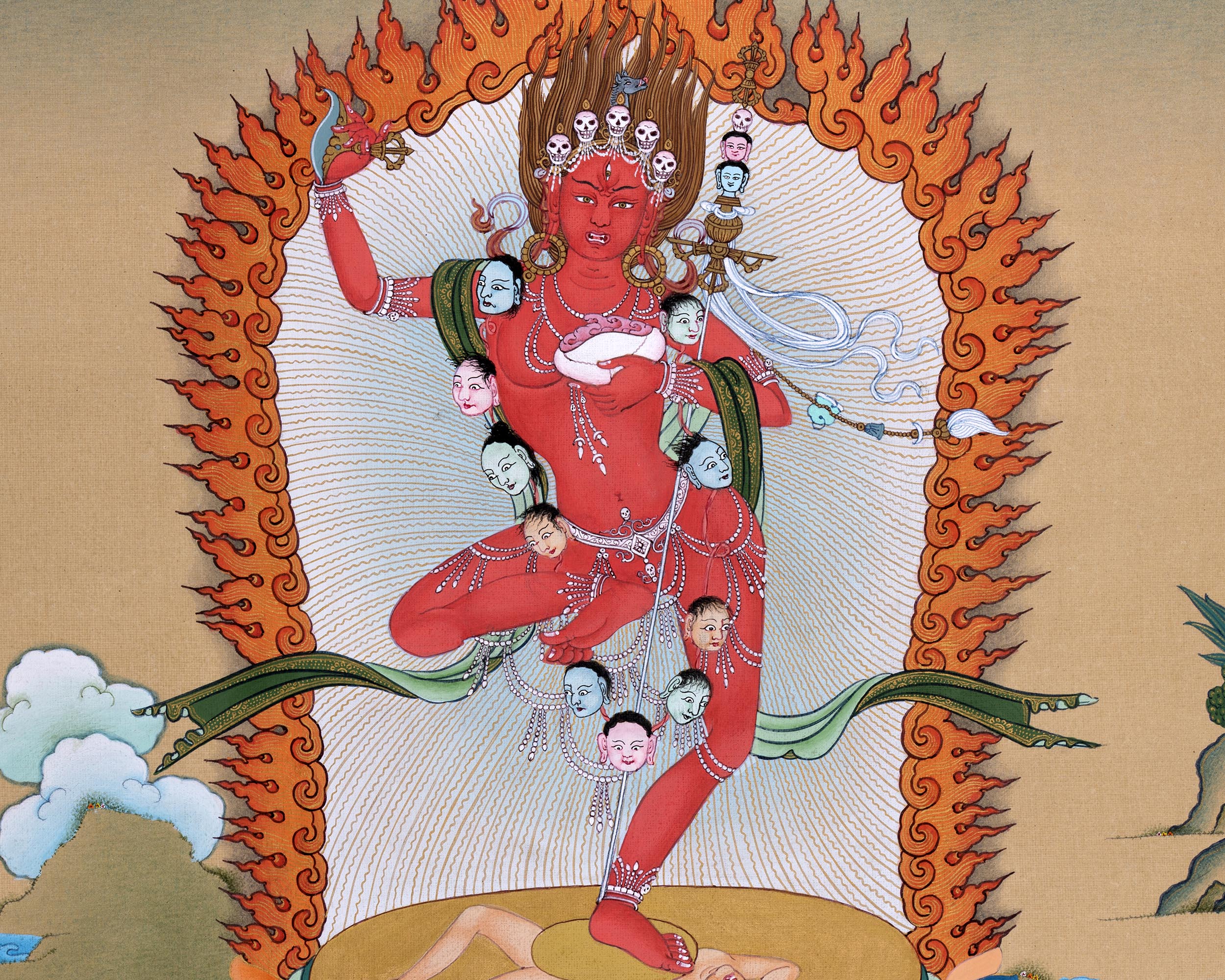 Vajravarahi | Dakini Thangka Print | High Quality Giclee Canvas Print