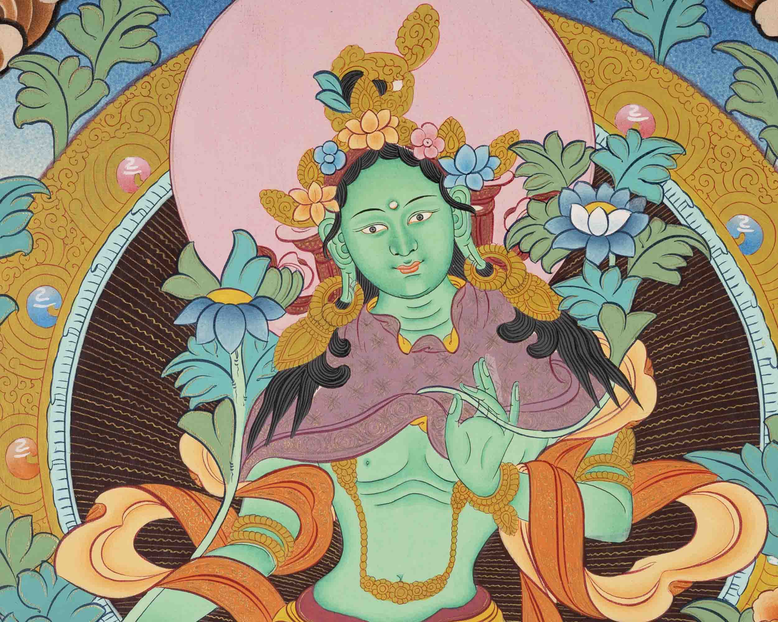 Green Tara Thangka | Healing Female Deity | Buddhist Gift Ideas