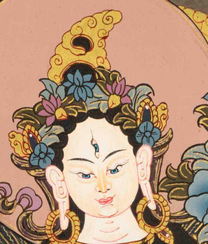 Buddhist White Tara |  Tibetan Female Thangka