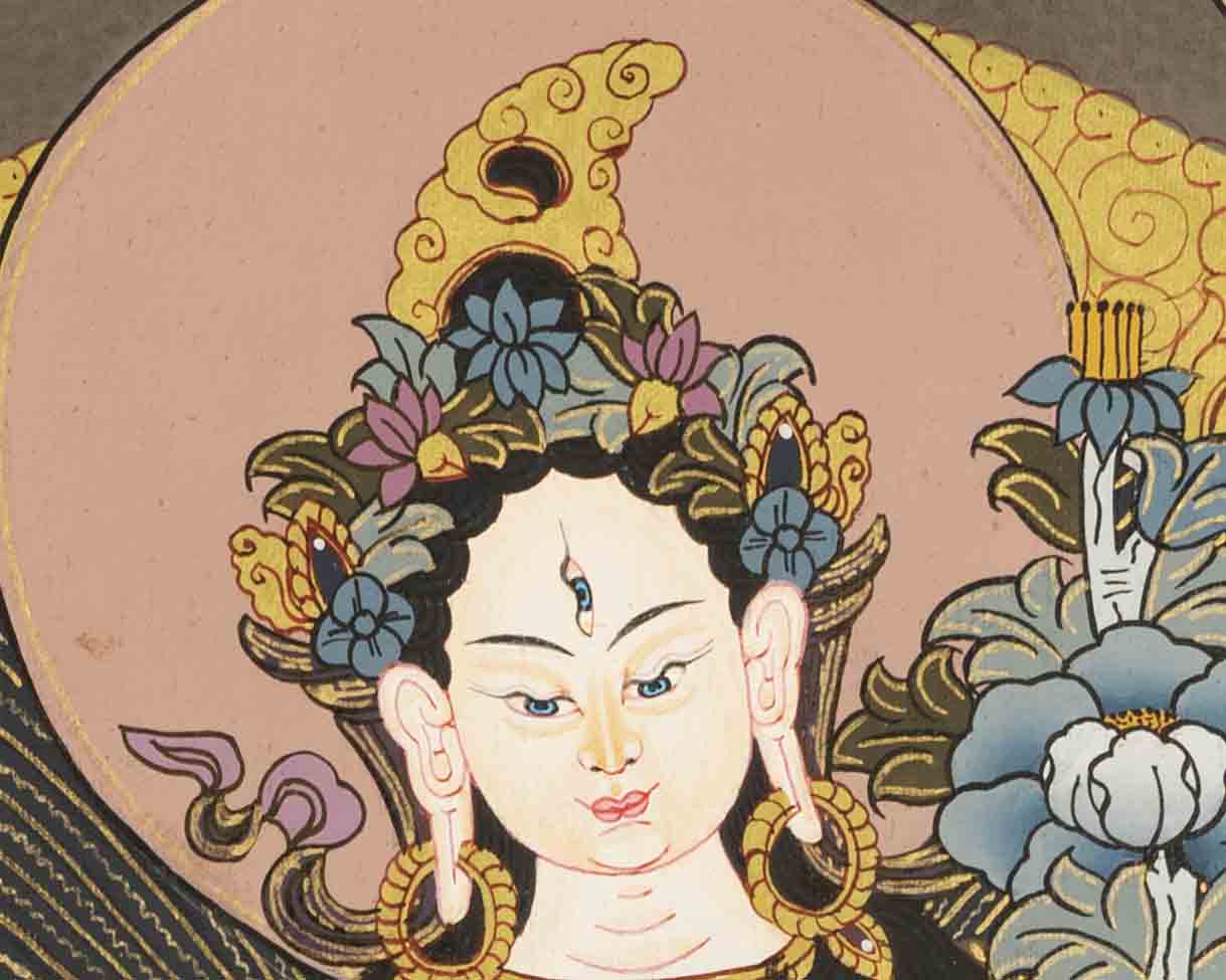 Buddhist White Tara |  Tibetan Female Thangka