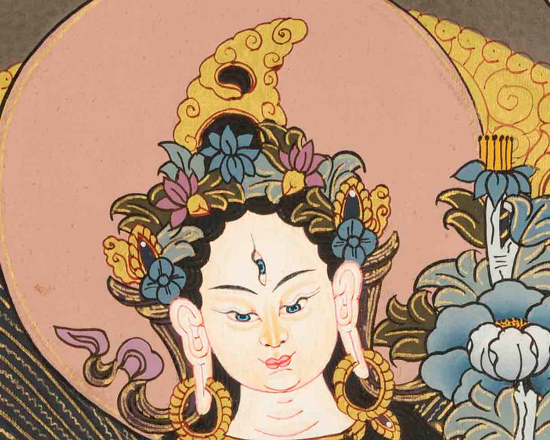 Buddhist White Tara |  Tibetan Female Thangka