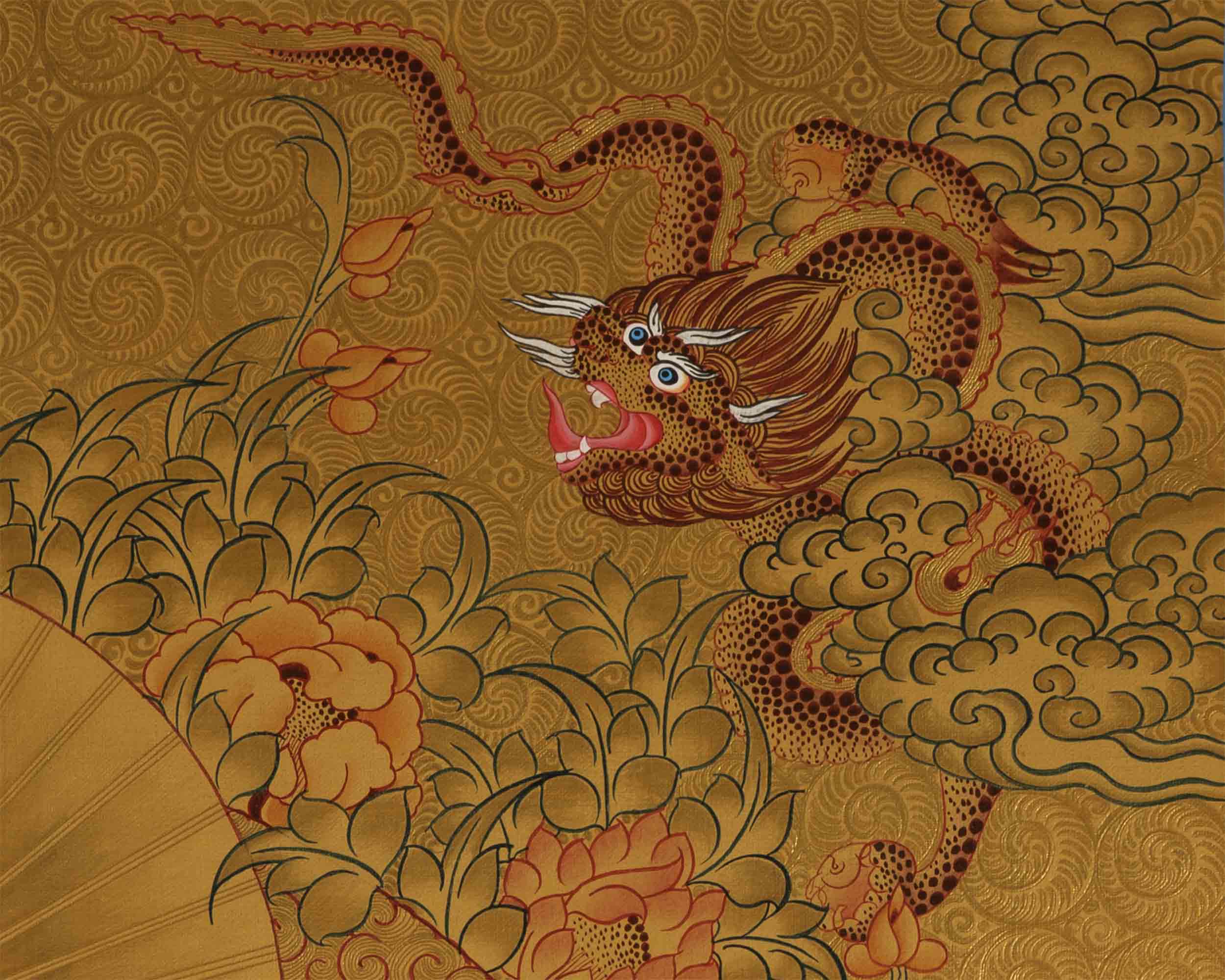 Gold Style Manjushree Thangka |  Home Wall Hanging Thanka