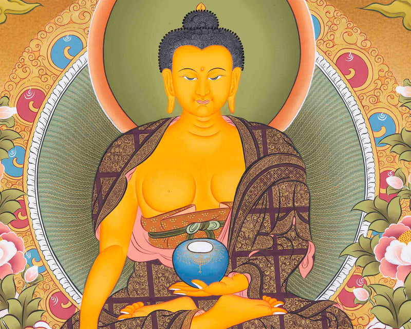 Handpainted Shakyamuni Buddha | Traditional Thangka Art | Wall Decors