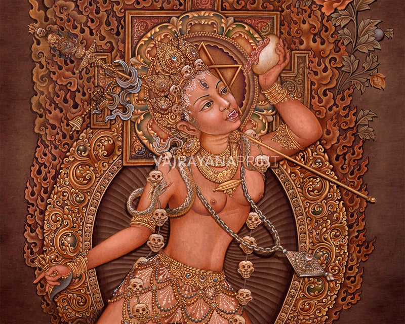 Goddess of Wisdom: Vajrayogini Thangka Print | Traditional Wall Decors