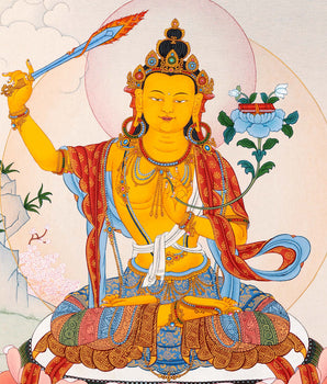 Manjushri Thangka Painting | Tibetan Buddhist Painting