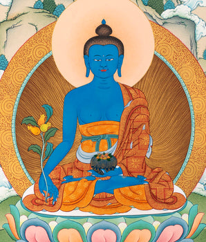 Medicine Buddha | Hand Painted Tibetan Thangka