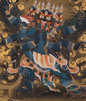 Vajrakilaya Thangka | Traditionally  Hand Painted Tibetan Thangka Painting