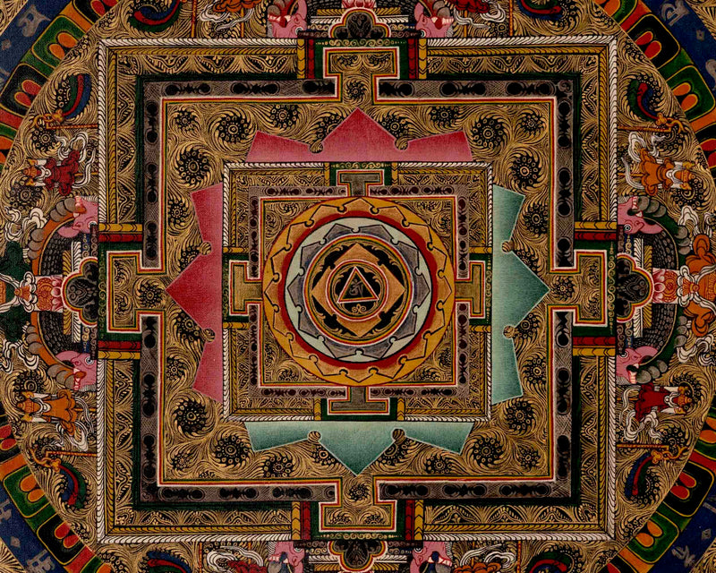 Om Mantra Mandala | Tibetan Traditional Thangka | Wall Decors