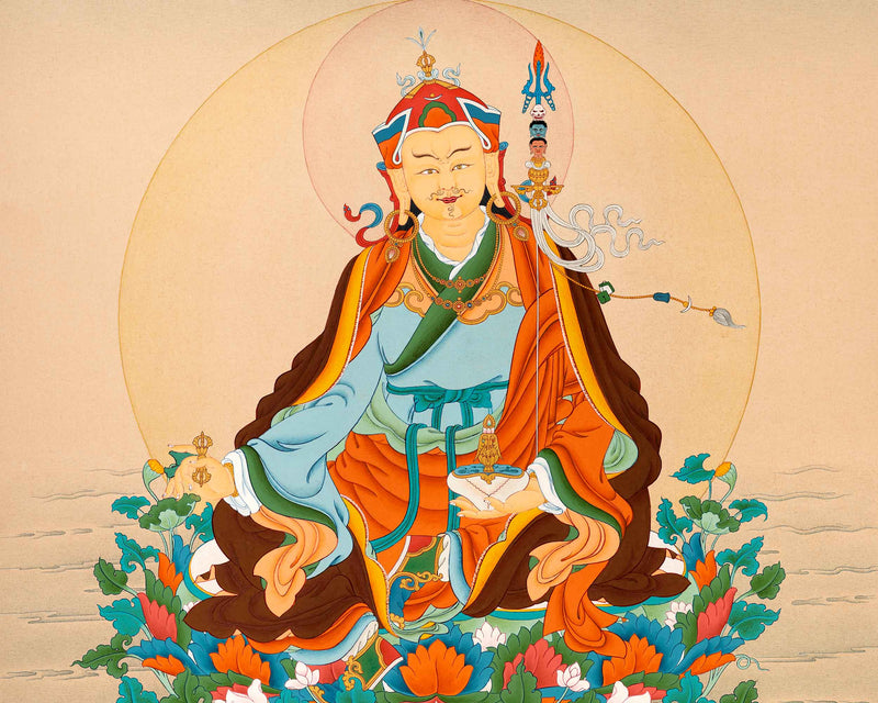 Guru Rinpoche Art | Finely Hand Painted Tibetan Thangka