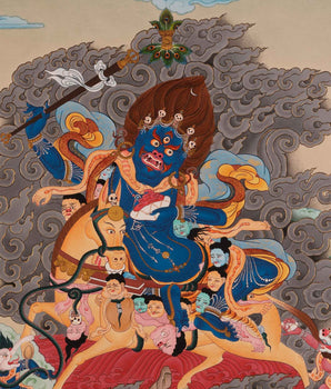 Palden Lhamo Prayer Thangka | Hand-Painted Buddhist Deity Painting