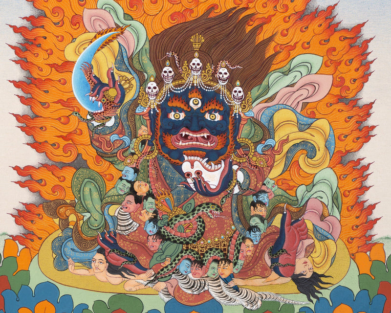 Mahakala Bernagchen | The Black Cloak | Tibetan Thangka Painting