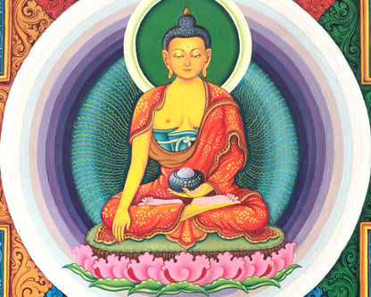 Buddha Shakyamuni Mandala | Newari Thangka Print