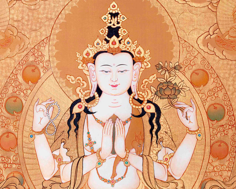 Avalokitesvara Chengrezig Thangka |Tibetan Buddhist Thangka Art