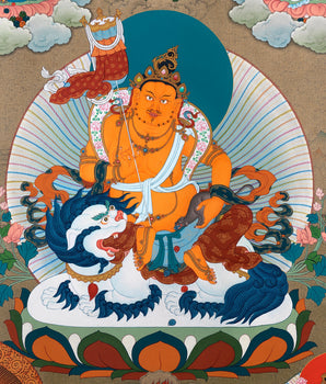 Five Jambhala Thangka | Buddhist Wealth Deities