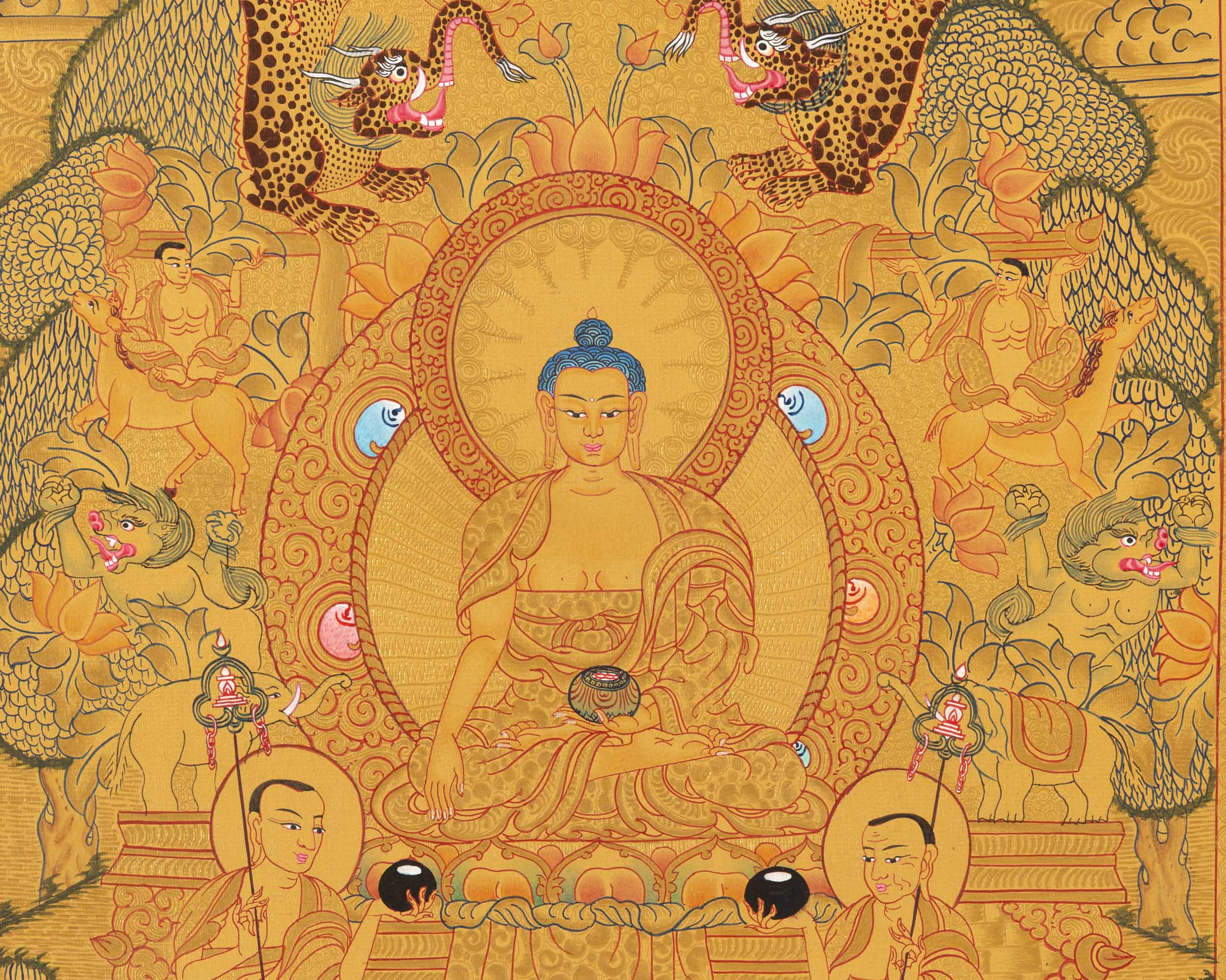 Buddha Life Story | Handpainted Thangka Art | Religious Wall Decor