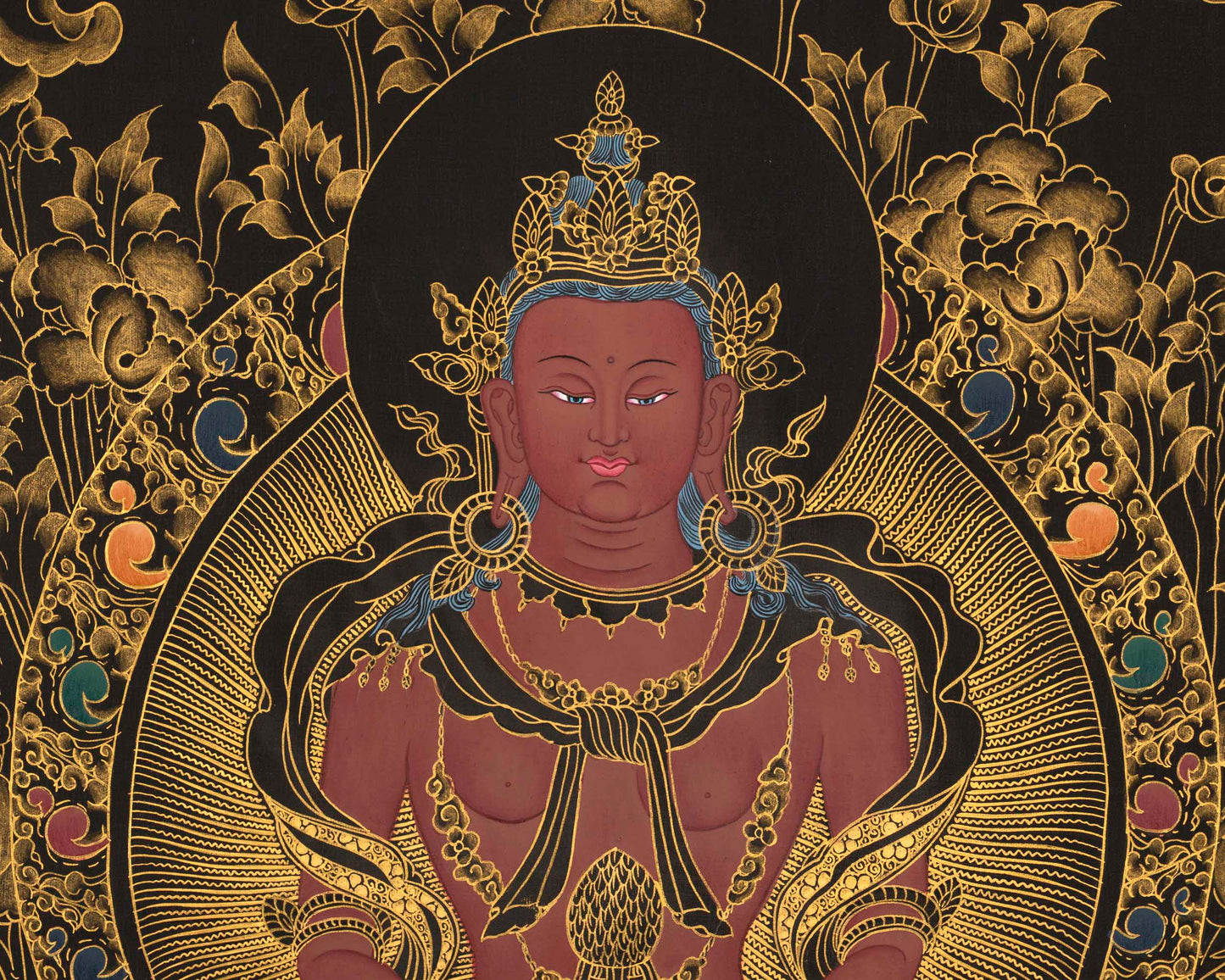 Amitayus Buddha Thangka | Religious Handpainted Art | Gift for Buddhist