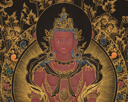 Amitayus Buddha Thangka | Religious Handpainted Art | Gift for Buddhist