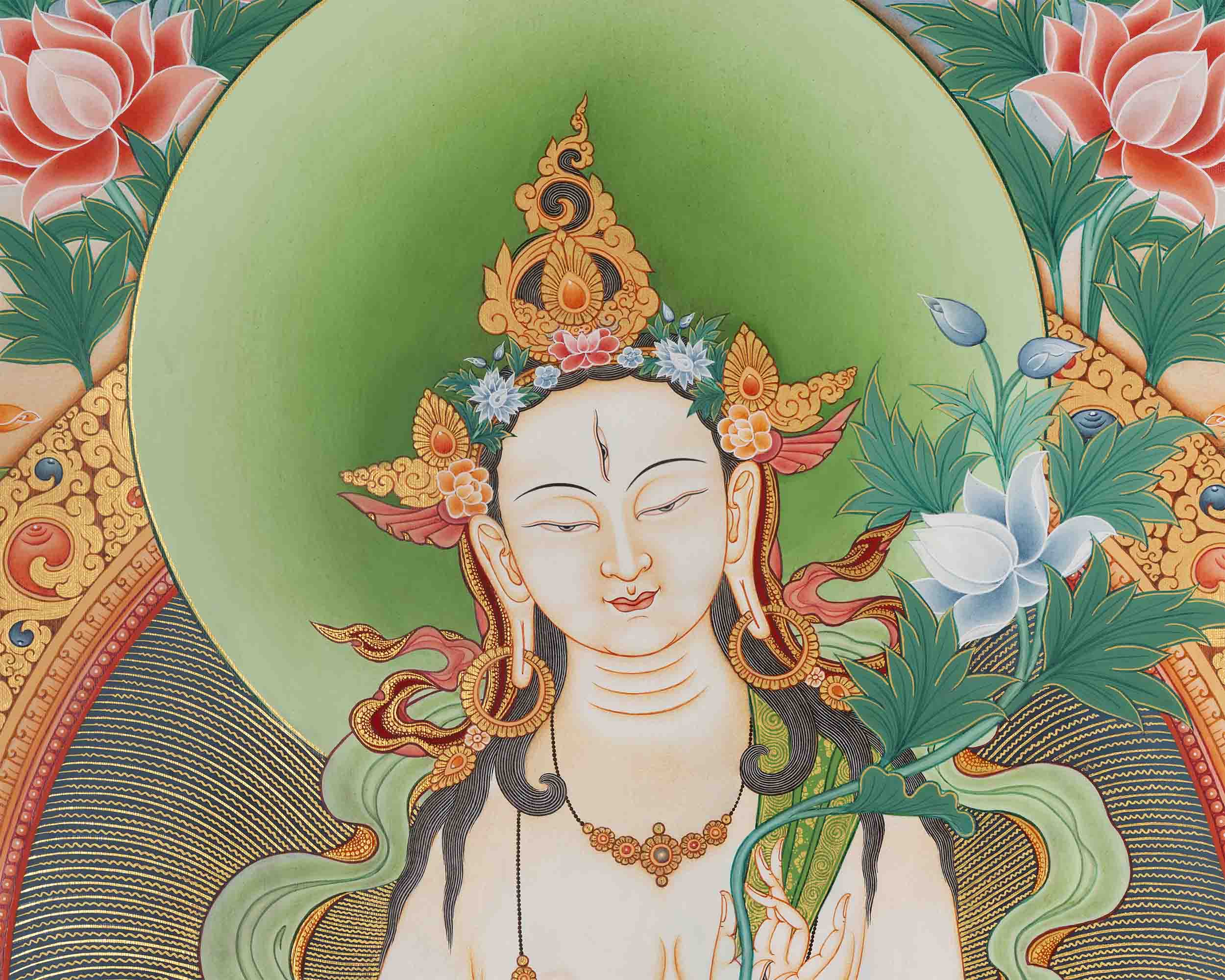 White Tara Print | Traditional Buddhist Art | Wall Decors