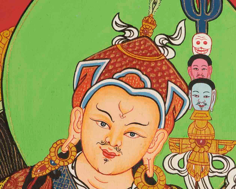 Guru Rinpoche Thangka | Religious Wall Decoration Painting | Religious Gift