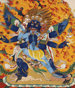 Vajrakilaya Thangka Print | Canvas Art For Decor | Spiritual Gifts
