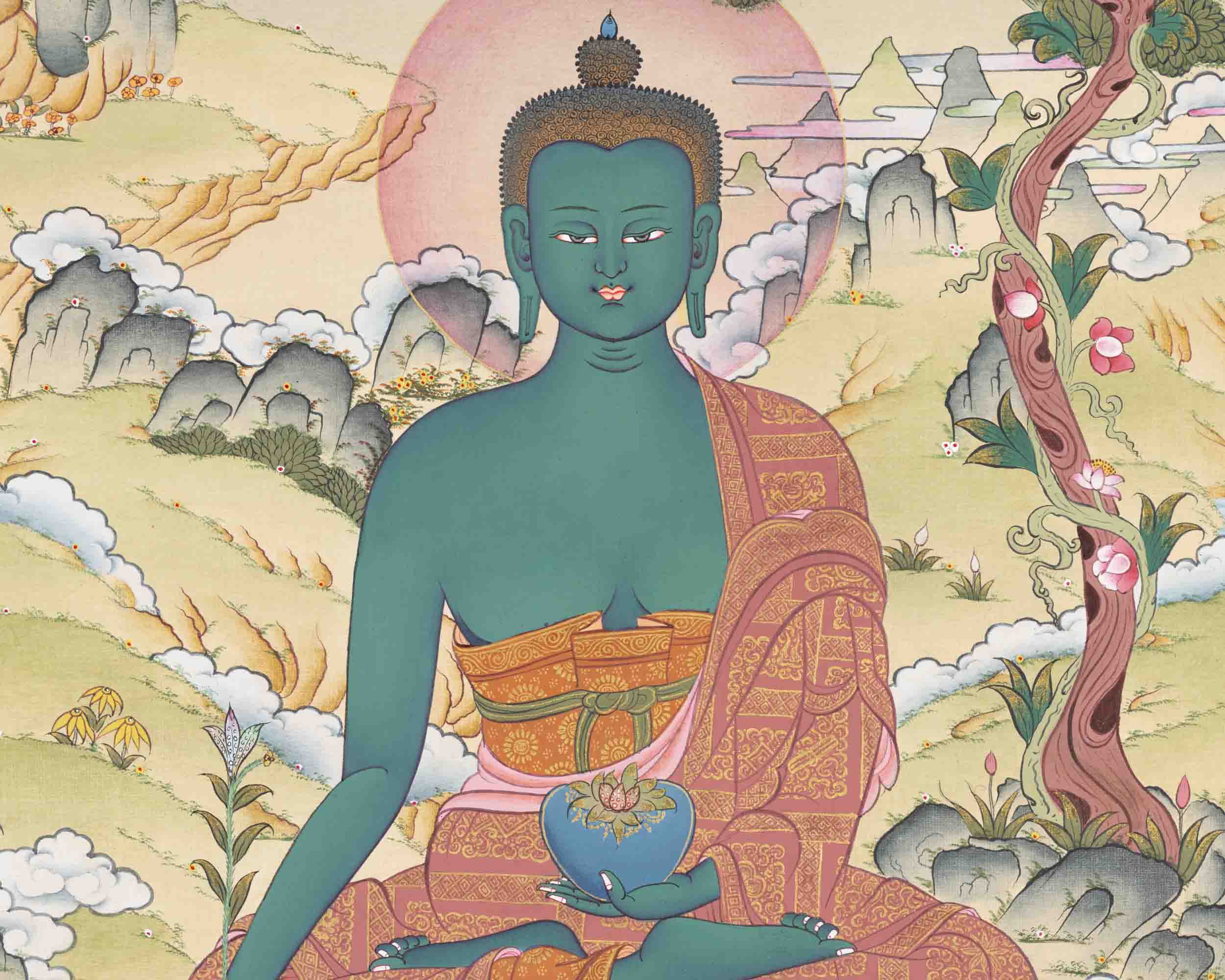 Thangka Of Medicine Buddha | Healing Buddha | Traditional Art