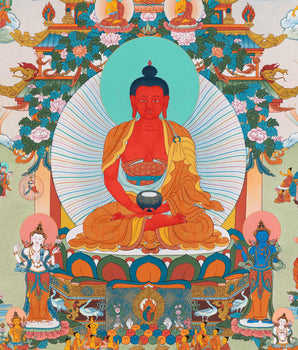 Amitabha Pure Land | Traditionally Hand Painted Buddha Thangka