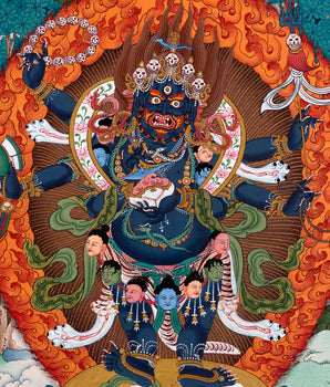 Mahakala Thangka | Six Armed Shangpa Kagyu Painting