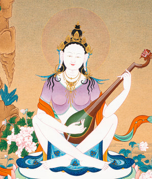 Yangchenma Thangka | Saraswati Thanka Painting | Tibetan Buddhist Art