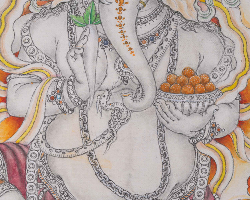 Jai Ganesh Aarti Print As Spiritual Room Decor  | Deity Of Remover Of The Obstacles