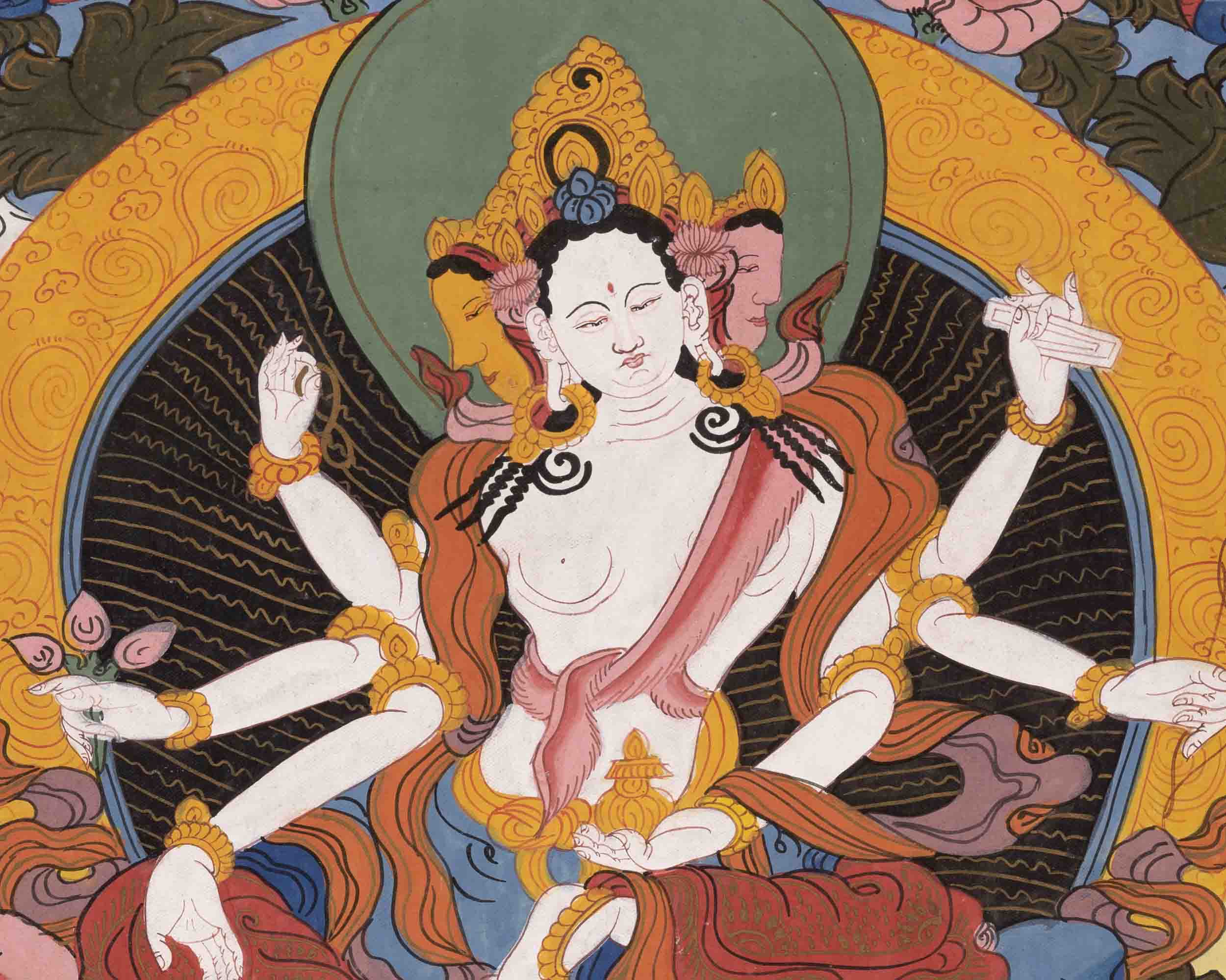 Basundhara Devi Thangka | Traditional Thangka Painting | Wall Decors