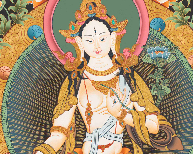 Female Bodhisattva Art | White Tara Thangka | Wall Decors