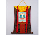 Avalokiteshvara Thangka | Himalayan Buddhist Art (with Brocade)