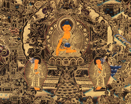 Buddha Life Story | Vintage Thangka Art | Religious Wall Decors
