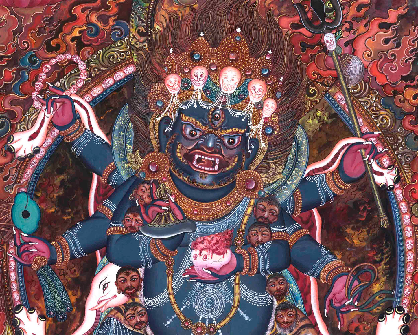 Mahakala Thangka Print | The Buddhist Wrathful Deity | Traditional Wall Decors