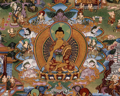 Life Story Of Buddha | Traditional Tibetan Thangka | Wall Decors