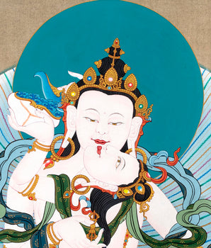 Vajrasattva Consort Thangka | Dorje Sempa Yab Yum | Tibetan Buddhist Art