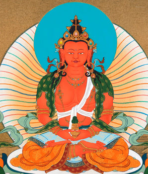 Amitayush With White Tara and Namgyalma Canvas Print |   High Quality Giclee Canvas Print