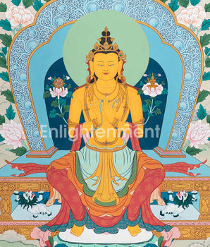 Hand-Painted Maitreya Buddha Thangka | Compassion and Enlightenment | The Future Buddha
