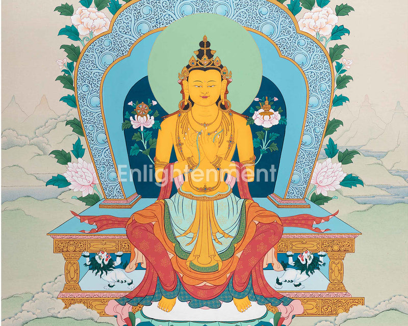 Hand-Painted Maitreya Buddha Thangka | Compassion and Enlightenment | The Future Buddha