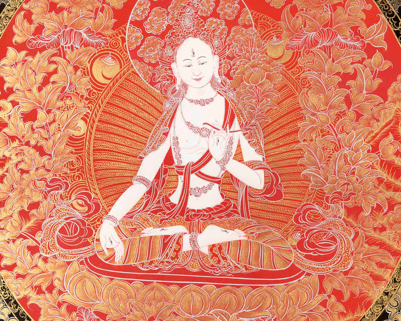 White Tara Thangka | Female Bodhisattva Art | Wall Decors