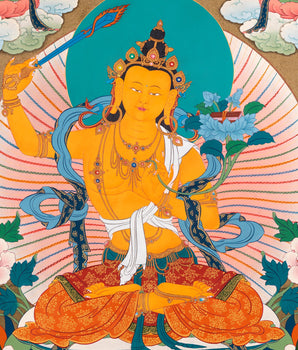 5 Manjushree Thangka | Hand Painted Tibetan Art | Manjushri Painting