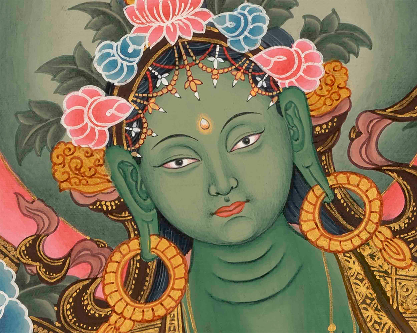 Quality Green Tara | Traditional Tibetan Thangka | Religious Wall Decoration