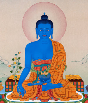 Medicine Buddha Thangka | Hand Painted Tibetan Art