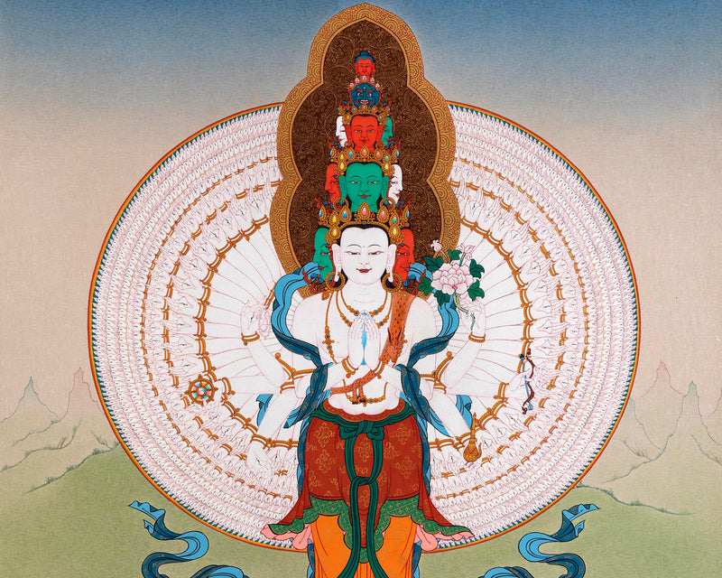 1000 armed Chenrezig Thangka | Traditional  Art