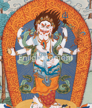 White Mahakala Thangka | The Fierce and Protective Deity of Tibet | Tibetan Buddhist Deity