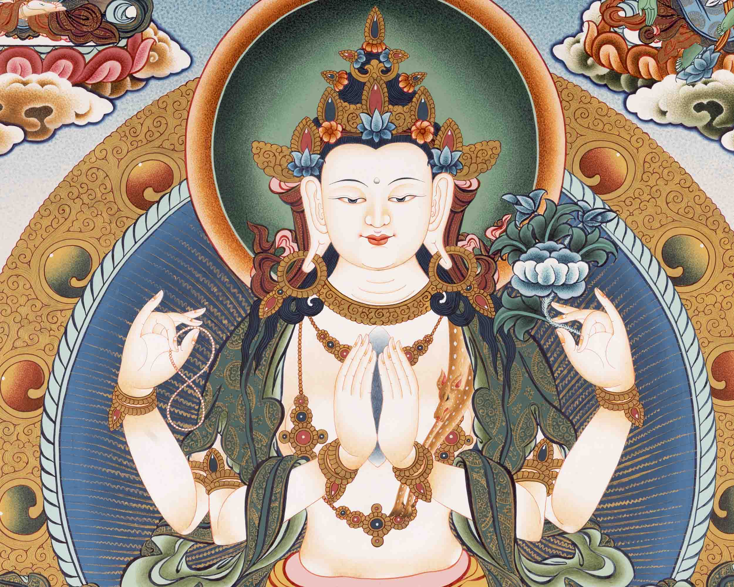 Buddhist Avalokiteshvara Chengrezig | Wall Decoration Thangka Painting