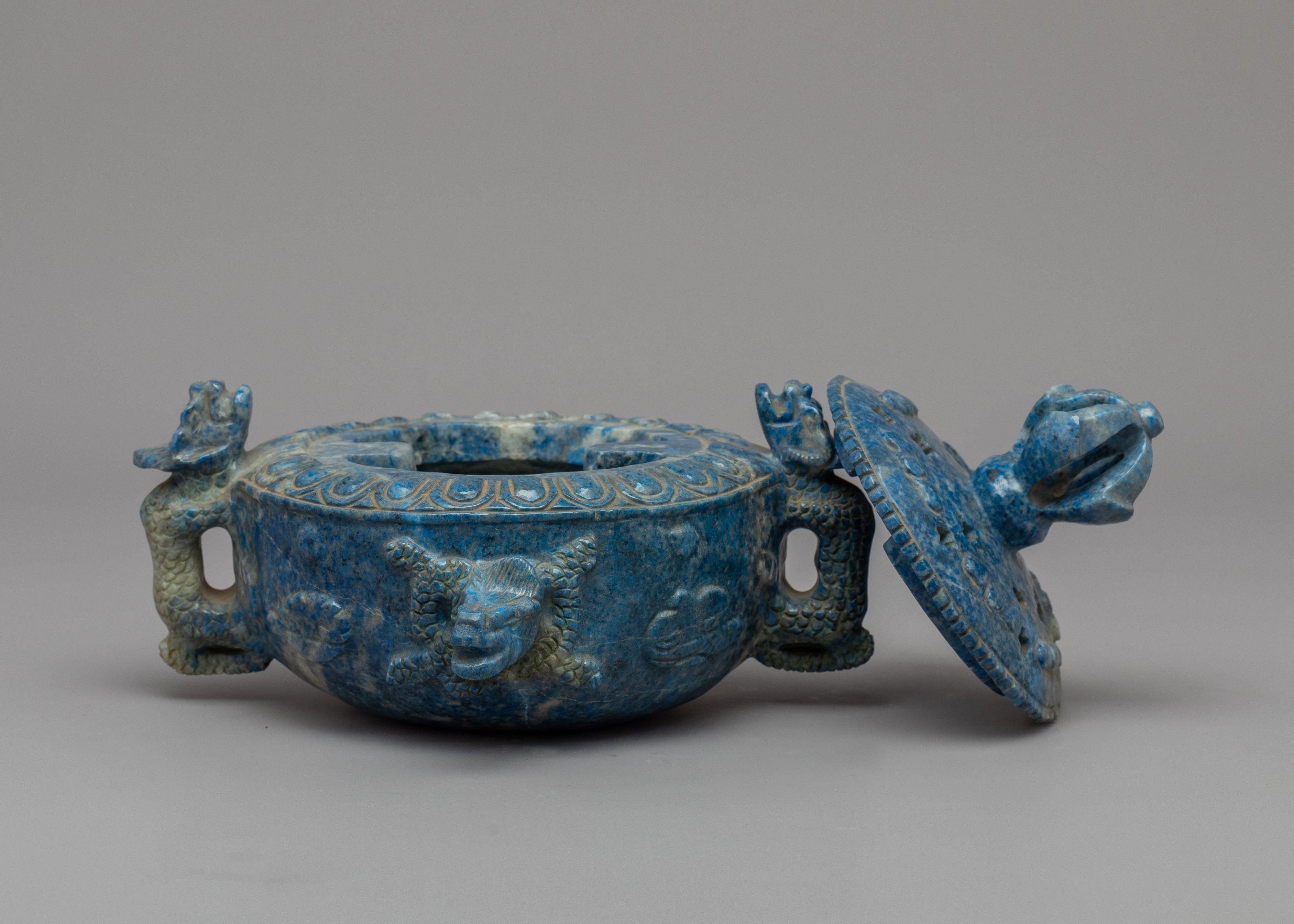 Lapis Lazuli Standing Incense Burner  | Handcrafted Buddhist Burner for Meditation