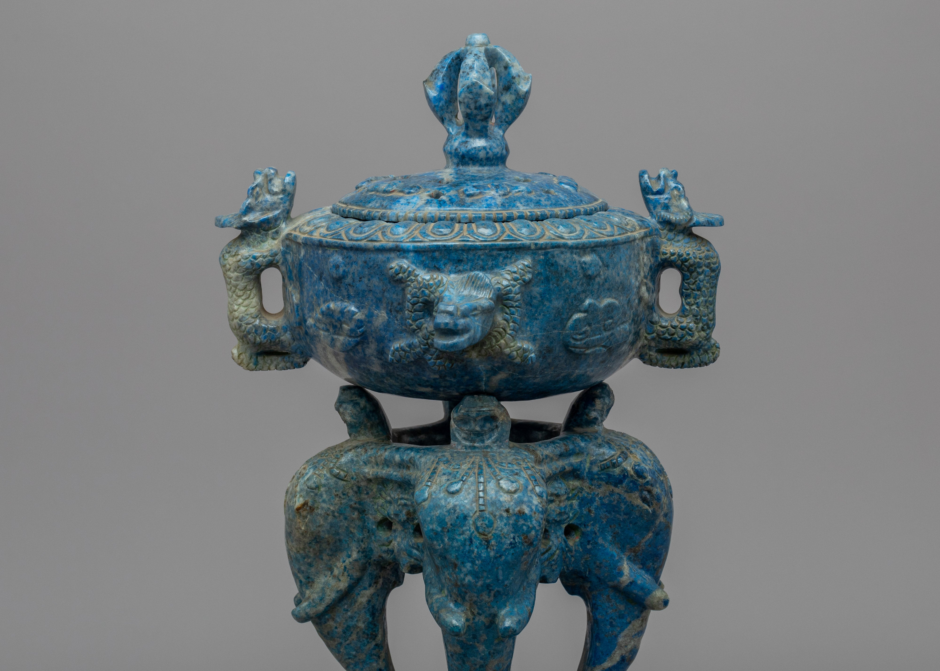 Lapis Lazuli Standing Incense Burner  | Handcrafted Buddhist Burner for Meditation